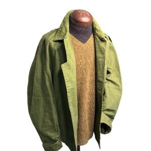Vintage Swedish Military Army Field Jacket Olive Green Workwear FV 52 Streetwear